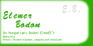 elemer bodon business card